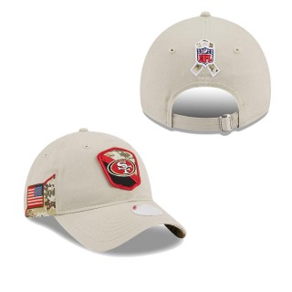 2023 Salute To Service Veterans 49ers Stone 9TWENTY Adjustable Women's Hat