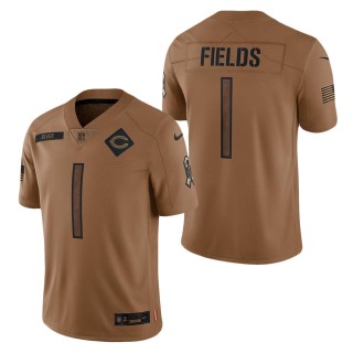2023 Salute To Service Veterans Justin Fields Bears Brown Jersey