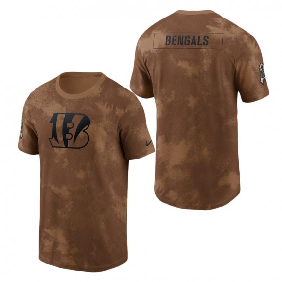 2023 Salute To Service Veterans Bengals Brown Sideline T-Shirt