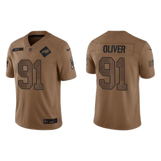 2023 Salute To Service Veterans Ed Oliver Bills Brown Jersey
