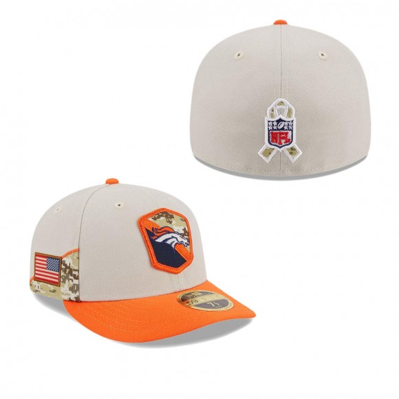 2023 Salute To Service Veterans Broncos Stone Orange Low Profile Fitted Hat