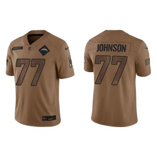 2023 Salute To Service Veterans Zion Johnson Chargers Brown Jersey