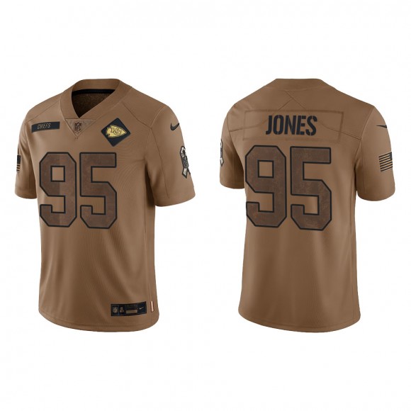 2023 Salute To Service Veterans Chris Jones Chiefs Brown Jersey