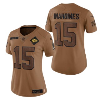 2023 Salute To Service Veterans Patrick Mahomes Chiefs Brown Women's Jersey