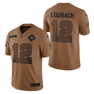 2023 Salute To Service Veterans Roger Staubach Cowboys Brown Jersey
