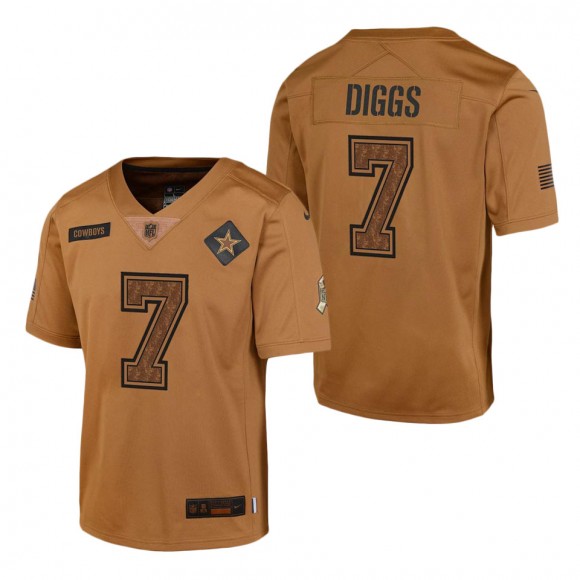 2023 Salute To Service Veterans Trevon Diggs Cowboys Brown Youth Jersey