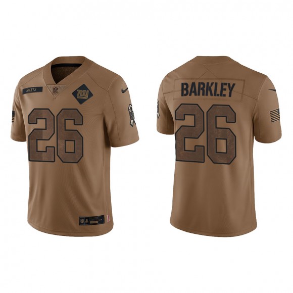 2023 Salute To Service Veterans Saquon Barkley Giants Brown Jersey