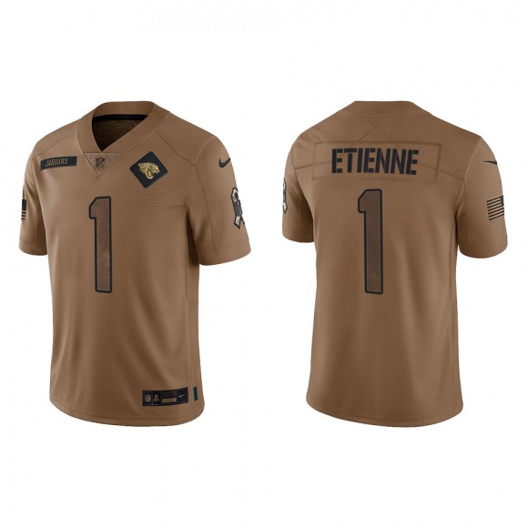 2023 Salute To Service Veterans Travis Etienne Jaguars Brown Jersey