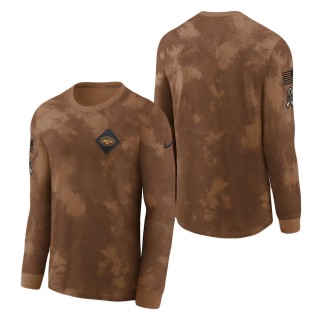 2023 Salute To Service Veterans Jets Brown Long Sleeve T-Shirt