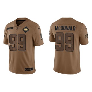 2023 Salute To Service Veterans Will McDonald Jets Brown Jersey