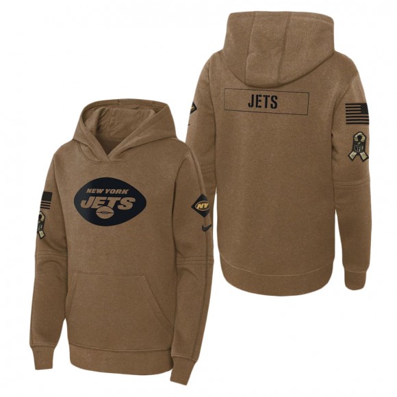 2023 Salute To Service Veterans Jets Brown Youth Hoodie