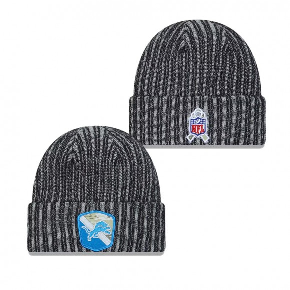 2023 Salute To Service Veterans Lions Black Cuffed Knit Hat