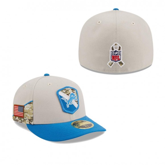 2023 Salute To Service Veterans Lions Stone Blue Low Profile Fitted Hat