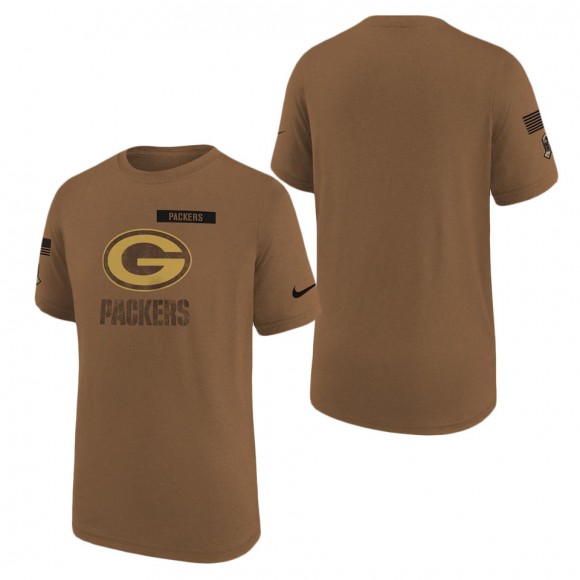 2023 Salute To Service Veterans Packers Brown Legend Youth T-Shirt