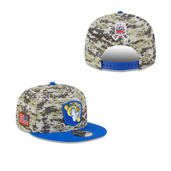 2023 Salute To Service Veterans Rams Camo Royal Snapback Hat