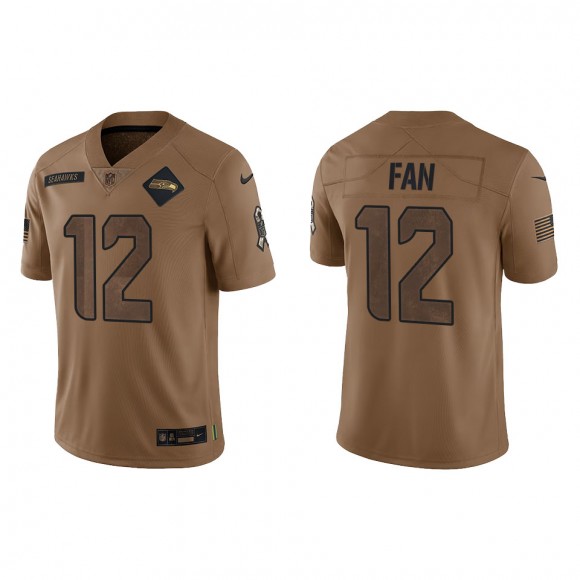 2023 Salute To Service Veterans 12th Fan Seahawks Brown Jersey