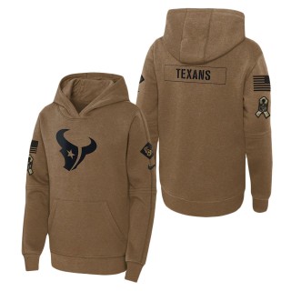 2023 Salute To Service Veterans Texans Brown Youth Hoodie
