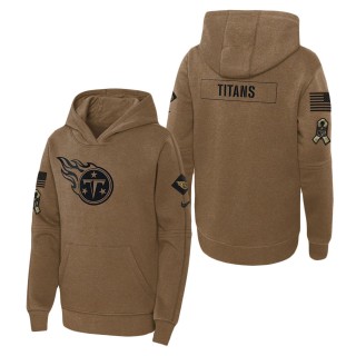 2023 Salute To Service Veterans Titans Brown Youth Hoodie