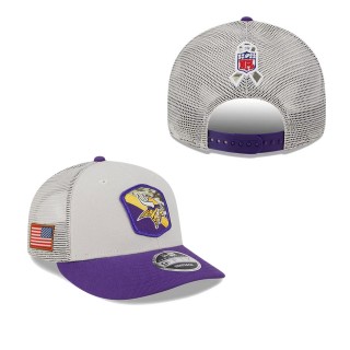 2023 Salute To Service Veterans Vikings Stone Purple Low Profile Snapback Hat