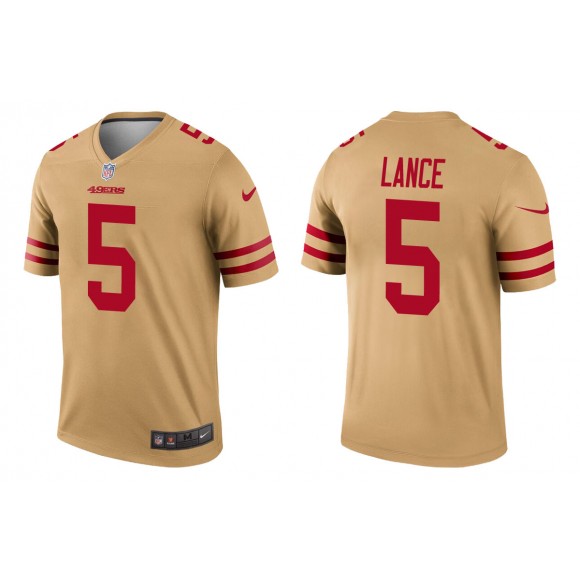 Men's Trey Lance San Francisco 49ers Gold Inverted Legend Jersey