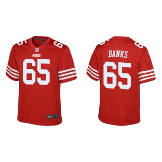 Youth 49ers Aaron Banks Game Scarlet Jersey