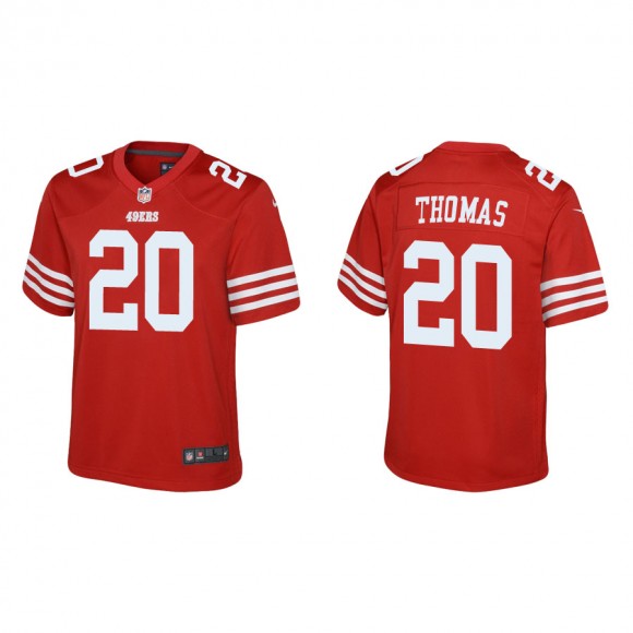 Youth 49ers Ambry Thomas Game Scarlet Jersey