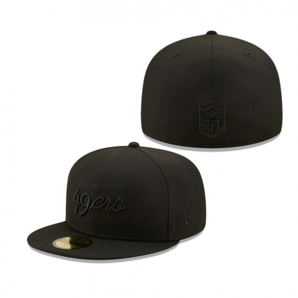 Men's San Francisco 49ers Black on Black Alternate Logo 59FIFTY Fitted Hat