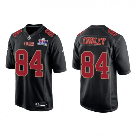 49ers Chris Conley Black Super Bowl LVIII Carbon Fashion Game Jersey