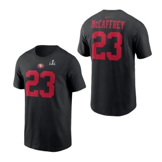 San Francisco 49ers Christian McCaffrey Black Super Bowl LVIII Patch Player T-Shirt