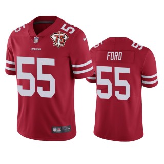 San Francisco 49ers Dee Ford Scarlet 75th Anniversary Patch Limited Jersey