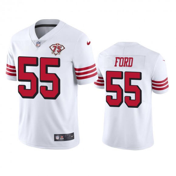 San Francisco 49ers Dee Ford White 75th Anniversary Throwback Limited Jersey