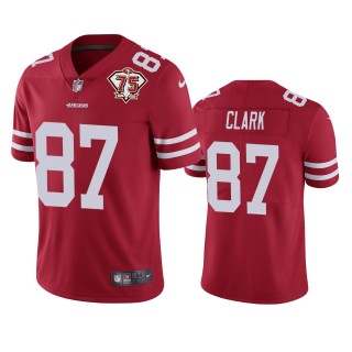 San Francisco 49ers Dwight Clark Scarlet 75th Anniversary Patch Limited Jersey