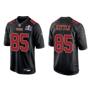 49ers George Kittle Black Super Bowl LVIII Carbon Fashion Game Jersey
