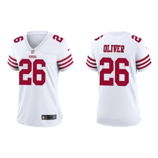 Women Isaiah Oliver 49ers White Game Jersey