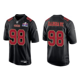 49ers Javon Hargrave Black Super Bowl LVIII Carbon Fashion Game Jersey