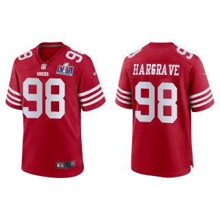 49ers Javon Hargrave Scarlet Super Bowl LVIII Game Jersey