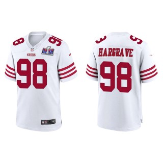 49ers Javon Hargrave White Super Bowl LVIII Game Jersey