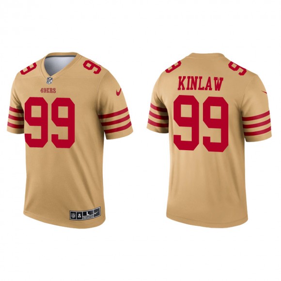 Men's 49ers Javon Kinlaw Inverted Legend Gold Jersey