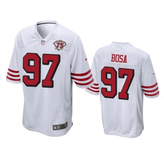 San Francisco 49ers Nick Bosa White 75th Anniversary Throwback Game Jersey