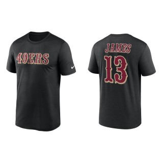 Richie James 49ers Men's Wordmark Legend Black T-Shirt