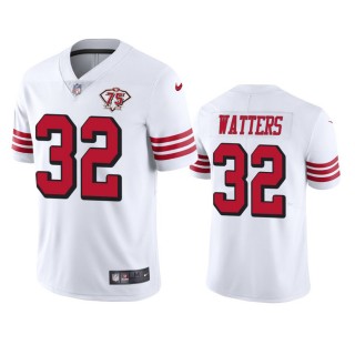 San Francisco 49ers Ricky Watters White 75th Anniversary Throwback Limited Jersey