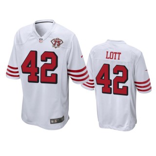 San Francisco 49ers Ronnie Lott White 75th Anniversary Throwback Game Jersey