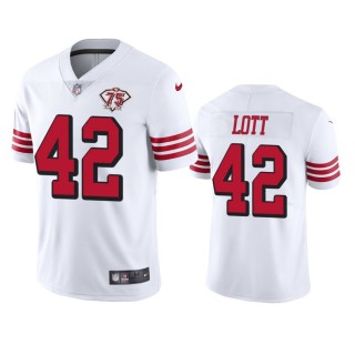 San Francisco 49ers Ronnie Lott White 75th Anniversary Throwback Limited Jersey
