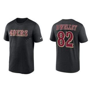 Ross Dwelley 49ers Men's Wordmark Legend Black T-Shirt