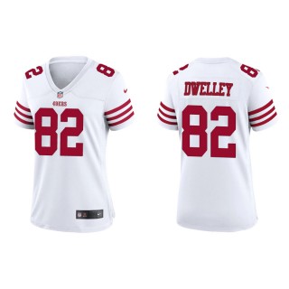 Women's 49ers Ross Dwelley Game White Jersey