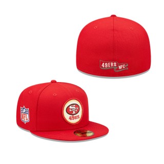 Men's San Francisco 49ers Scarlet 2022 Sideline 59FIFTY Historic Fitted Hat