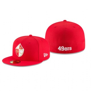 San Francisco 49ers Scarlet Omaha Throwback 59FIFTY Fitted Hat