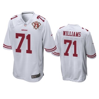 San Francisco 49ers Trent Williams White 75th Anniversary Patch Game Jersey