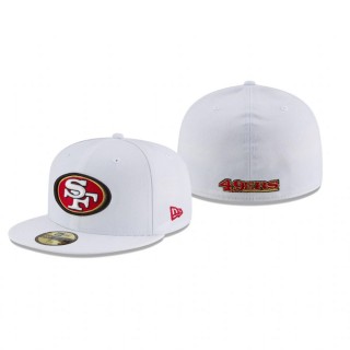 San Francisco 49ers White Omaha 59FIFTY Fitted Hat