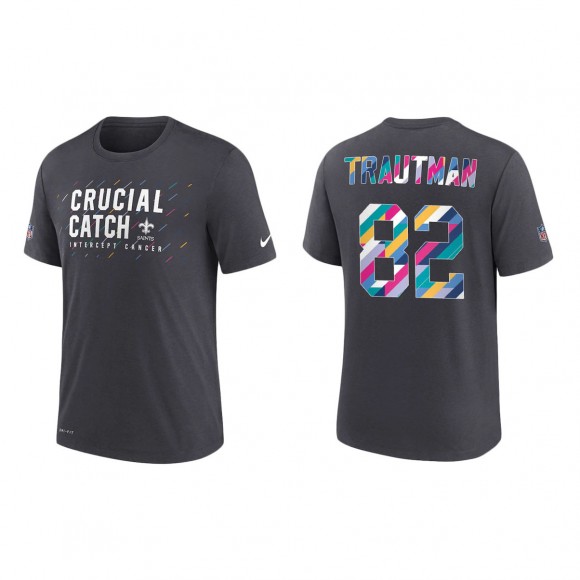 Adam Trautman New Orleans Saints Nike Charcoal 2021 NFL Crucial Catch Performance T-Shirt